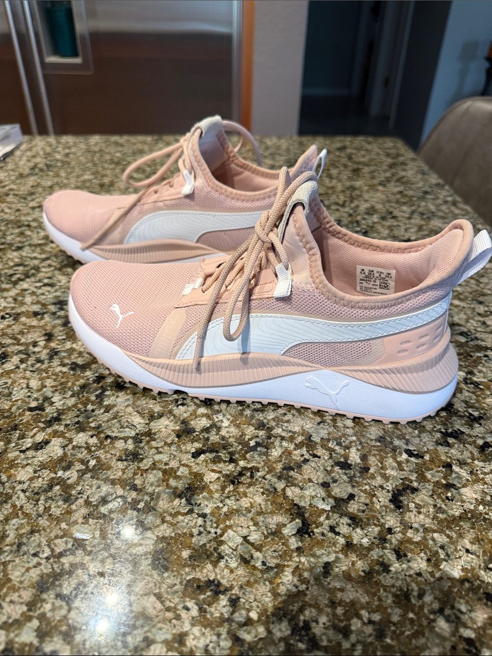 Puma Women's Blush Pink and White Athletic Sneakers